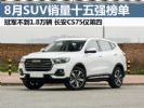 销量前十五SUV排行榜 8月汽车销量排行榜