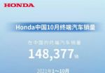 本田汽车10月在华销量148377辆，同比下跌17.9%