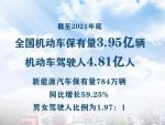 公安部：2021全国机动车保有量达3.95亿